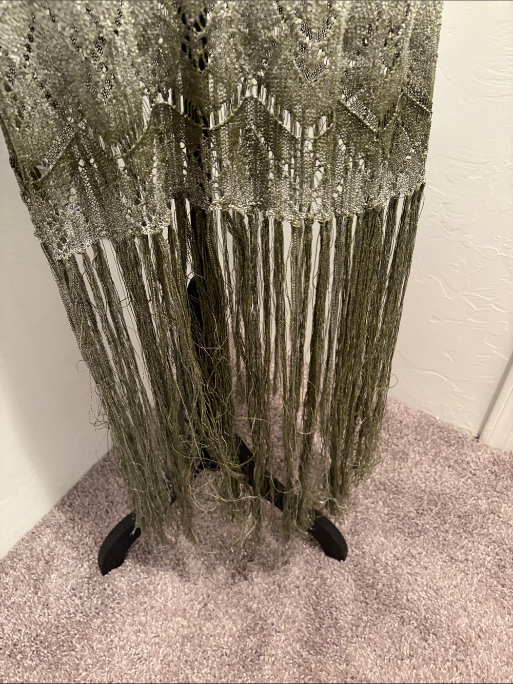 Fashion Nova Olive Green Knit Fringe Maxi Dress - Picture 5 of 7